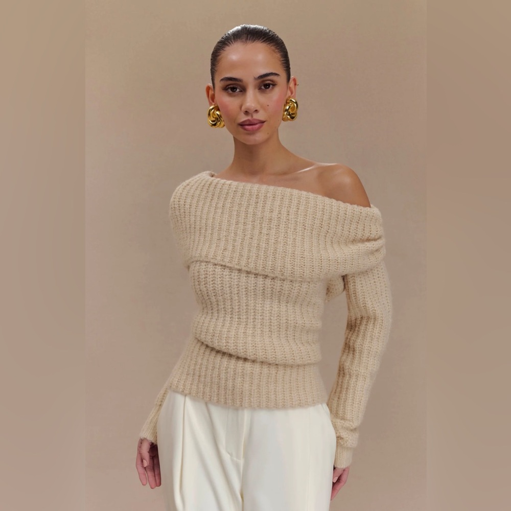 MESHKI Alicia Off The Shoulder Knit Top